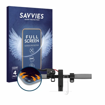 Face avant d’un emballage produit avec le logo de la marque Savvies. À côté, l’appareil Xiaomi Mi Pro 2 est représenté avec la