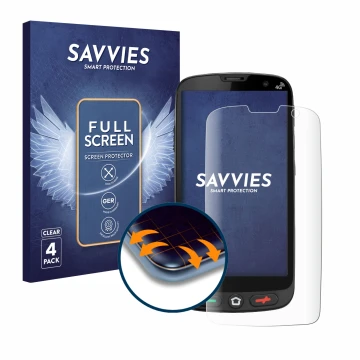 Face avant d’un emballage produit avec le logo de la marque Savvies. À côté, l’appareil Brondi Amico XS est représenté avec la
