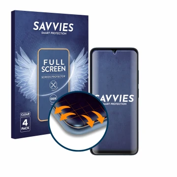 Face avant d’un emballage produit avec le logo de la marque Savvies. À côté, l’appareil Xiaomi Redmi 12C est représenté avec l