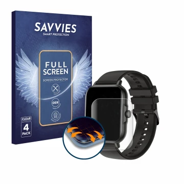 Face avant d’un emballage produit avec le logo de la marque Savvies. À côté, l’appareil AcclaFit KM13 1.83