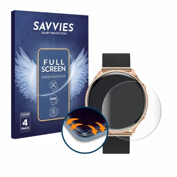 Face avant d’un emballage produit avec le logo de la marque Savvies. À côté, l’appareil Aimiuvei G37 1.39