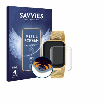 Face avant d’un emballage produit avec le logo de la marque Savvies. À côté, l’appareil Liu Jo SWLJ053 1.69