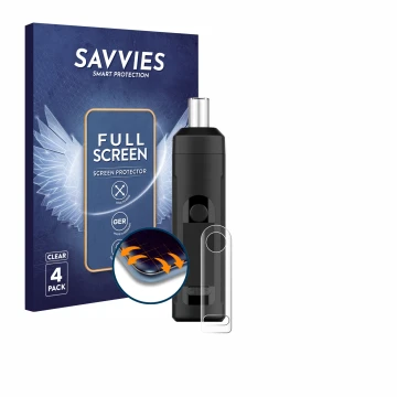 Face avant d’un emballage produit avec le logo de la marque Savvies. À côté, l’appareil Norddampf Relict est représenté avec l
