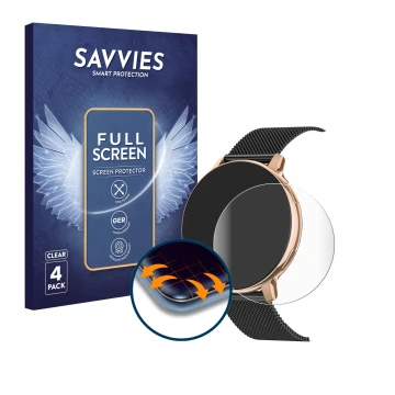 Face avant d’un emballage produit avec le logo de la marque Savvies. À côté, l’appareil Naixues S53 1.39