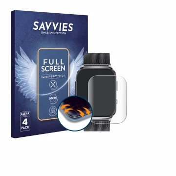Face avant d’un emballage produit avec le logo de la marque Savvies. À côté, l’appareil Kardena Care Pro 2 (rectangulaire) est