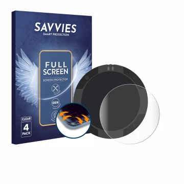 Face avant d’un emballage produit avec le logo de la marque Savvies. À côté, l’appareil Beeline Moto II est représenté avec la