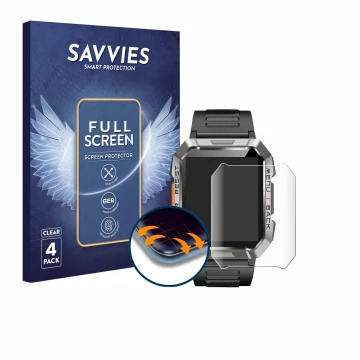 Face avant d’un emballage produit avec le logo de la marque Savvies. À côté, l’appareil Baolubao W60 est représenté avec la pr