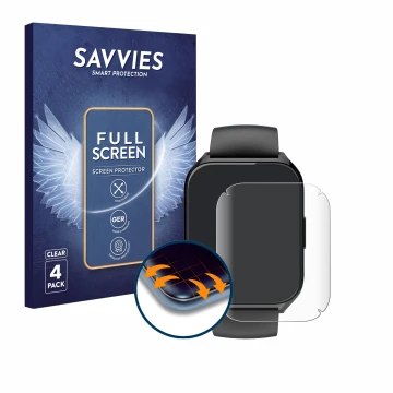 Face avant d’un emballage produit avec le logo de la marque Savvies. À côté, l’appareil Aycy P114 1.85