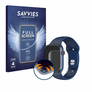 Face avant d’un emballage produit avec le logo de la marque Savvies. À côté, l’appareil KSIX Urban 4 est représenté avec la pr