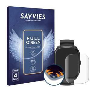 Face avant d’un emballage produit avec le logo de la marque Savvies. À côté, l’appareil Qecnato S68 1.95