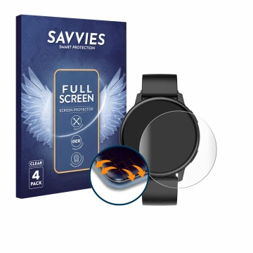 Face avant d’un emballage produit avec le logo de la marque Savvies. À côté, l’appareil SPC Smartee Duo Classic 1.43