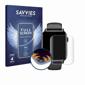 Face avant d’un emballage produit avec le logo de la marque Savvies. À côté, l’appareil Naixues G59 1.83