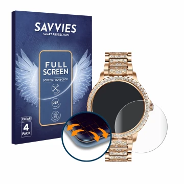 Face avant d’un emballage produit avec le logo de la marque Savvies. À côté, l’appareil LIGE BW1845A-CC 1.32