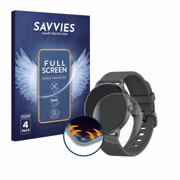 Face avant d’un emballage produit avec le logo de la marque Savvies. À côté, l’appareil Zppsnfit G1 1.43