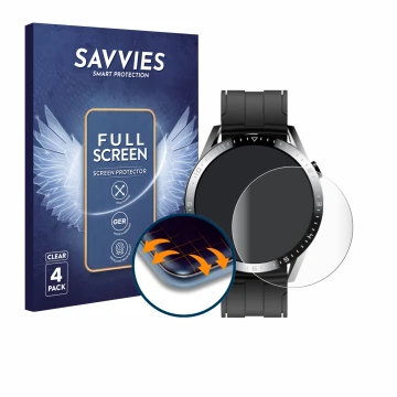 Face avant d’un emballage produit avec le logo de la marque Savvies. À côté, l’appareil Tracer Smartwatch SM9 est représenté a