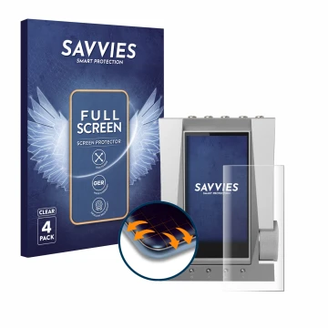 Face avant d’un emballage produit avec le logo de la marque Savvies. À côté, l’appareil Astell&Kern ACRO CA1000T est représent