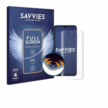 Face avant d’un emballage produit avec le logo de la marque Savvies. À côté, l’appareil ZTE Nubia Neo est représenté avec la p