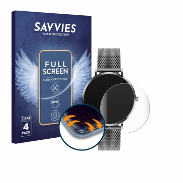 Face avant d’un emballage produit avec le logo de la marque Savvies. À côté, l’appareil Pireware Amory 5 est représenté avec l