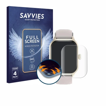 Face avant d’un emballage produit avec le logo de la marque Savvies. À côté, l’appareil LAOYABB QS07 2.01