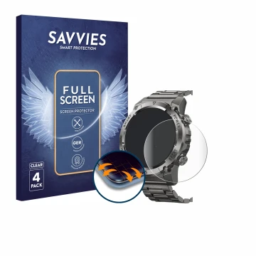 Face avant d’un emballage produit avec le logo de la marque Savvies. À côté, l’appareil Naixues 55G 1.46
