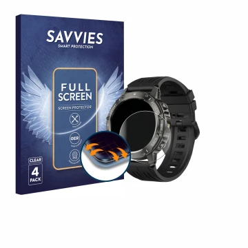 Face avant d’un emballage produit avec le logo de la marque Savvies. À côté, l’appareil TIMU S81 1.39
