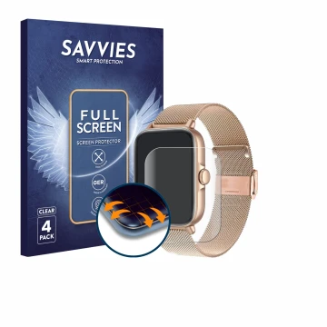 Face avant d’un emballage produit avec le logo de la marque Savvies. À côté, l’appareil Pireware Elegance 4 est représenté ave