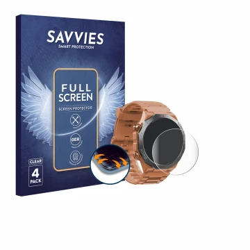Face avant d’un emballage produit avec le logo de la marque Savvies. À côté, l’appareil Qecnato S10 1.39