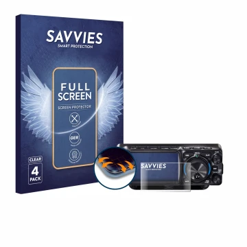 Face avant d’un emballage produit avec le logo de la marque Savvies. À côté, l’appareil Yaesu FTX-1 est représenté avec la pro