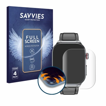 Face avant d’un emballage produit avec le logo de la marque Savvies. À côté, l’appareil Kardena Care Pro 5 Modern est représen