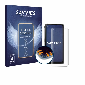 Face avant d’un emballage produit avec le logo de la marque Savvies. À côté, l’appareil Hammer Blade V 5G est représenté avec 