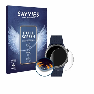 Face avant d’un emballage produit avec le logo de la marque Savvies. À côté, l’appareil Reflex Active Sea Venture 400 R est re