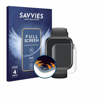 Face avant d’un emballage produit avec le logo de la marque Savvies. À côté, l’appareil RLQA G104 1.83