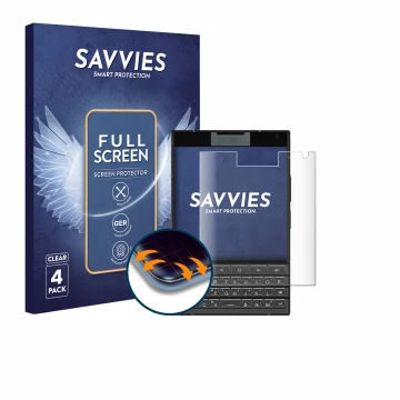 Face avant d’un emballage produit avec le logo de la marque Savvies. À côté, l’appareil Unihertz Titan 2 est représenté avec l