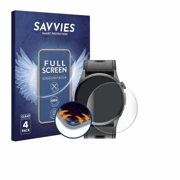 Face avant d’un emballage produit avec le logo de la marque Savvies. À côté, l’appareil Rogbid Rowatch D3 est représenté avec 