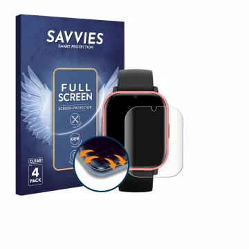 Face avant d’un emballage produit avec le logo de la marque Savvies. À côté, l’appareil PAJ GPS Tracker Kids est représenté av