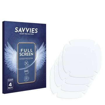 Face avant d’un emballage produit avec le logo de la marque Savvies. À côté se trouve la protection d’écran correspondante.