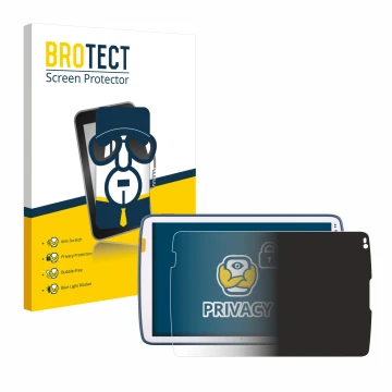Face avant d’un emballage produit avec le logo de la marque BROTECT. À côté, l’appareil Zebra ET45 10.1