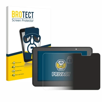 Face avant d’un emballage produit avec le logo de la marque BROTECT. À côté, l’appareil Zebra ET56 8.4