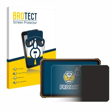 Face avant d’un emballage produit avec le logo de la marque BROTECT. À côté, l’appareil Blackview Active 8 Pro 10.36