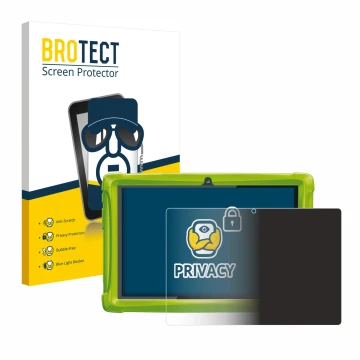 Face avant d’un emballage produit avec le logo de la marque BROTECT. À côté, l’appareil Clementoni Clempad 10 est représenté a