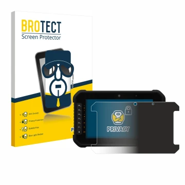 Face avant d’un emballage produit avec le logo de la marque BROTECT. À côté, l’appareil GeoMax Zenius 08 est représenté avec l