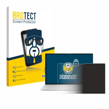 Face avant d’un emballage produit avec le logo de la marque BROTECT. À côté, l’appareil Dell XPS 13 9340 2024 est représenté a