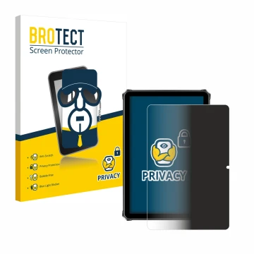 Face avant d’un emballage produit avec le logo de la marque BROTECT. À côté, l’appareil Oukitel RT9 est représenté avec la pro