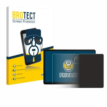 Face avant d’un emballage produit avec le logo de la marque BROTECT. À côté, l’appareil Chuwi Hi10 X1 est représenté avec la p