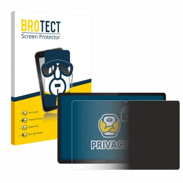 Face avant d’un emballage produit avec le logo de la marque BROTECT. À côté, l’appareil Lenovo Idea Tab Pro 12.7