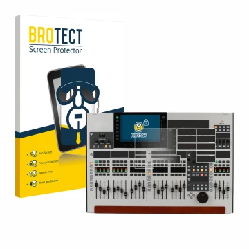 Face avant d’un emballage produit avec le logo de la marque BROTECT. À côté, l’appareil Behringer Wing (Ensemble composé de 11