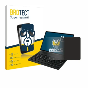 Face avant d’un emballage produit avec le logo de la marque BROTECT. À côté, l’appareil Tabwee T90 est représenté avec la prot