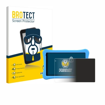 Face avant d’un emballage produit avec le logo de la marque BROTECT. À côté, l’appareil Awow funtab 1001 10.1
