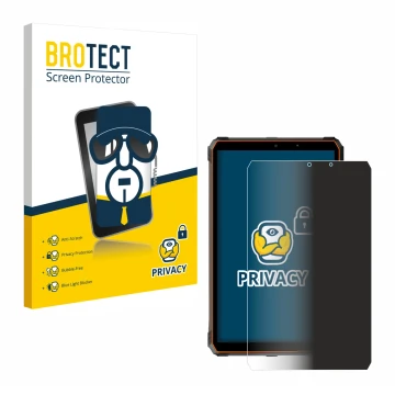 Face avant d’un emballage produit avec le logo de la marque BROTECT. À côté, l’appareil Blackview Active 5 est représenté avec