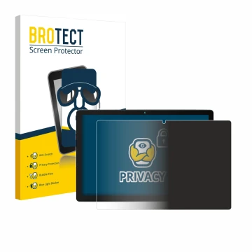 Face avant d’un emballage produit avec le logo de la marque BROTECT. À côté, l’appareil Yicty MB1001 10.1